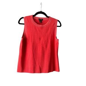 Grace Danelewis Women's Knit Tank Top Careerwear Workwear Sleeveless Red Size L